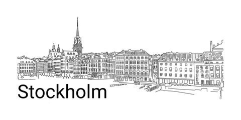Fototapeta premium Panorama capital sweden beautiful architecture