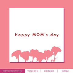 Mother's day greeting card design with flowers and love background vector. Creative mothers day card vector illustration for social media post, blog post, and direct sending to your mother.