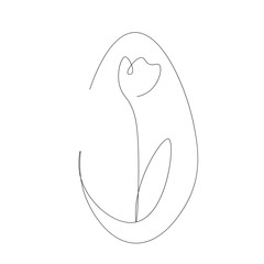 Easter egg line drawing vector illustration