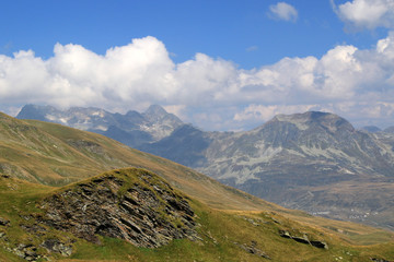 Fototapeta premium Landscape of Italian Alps in Madesimo region, Lombardy, Italy