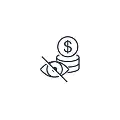 Blind investing. Vector linear icon isolated on white background.