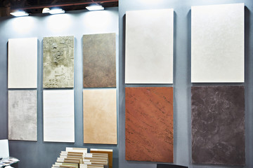Panels decorative plaster in store