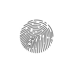 Fingerprint vector illustration. Identification icon.