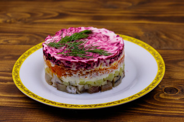 Traditional russian salad 