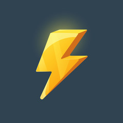 Lightning bolt icon. Energy electricity symbol. Lightning bolt icon for the game interface.