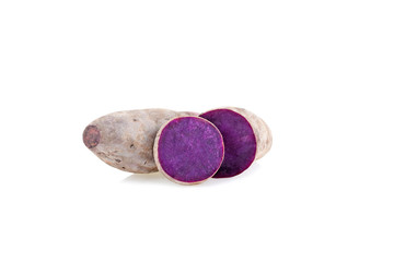 purple yams on isolated white background