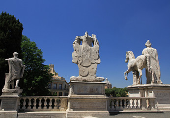 Ancient statues in Rome, Italy