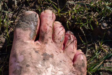 Barefoot - Dirty Foot in the mud