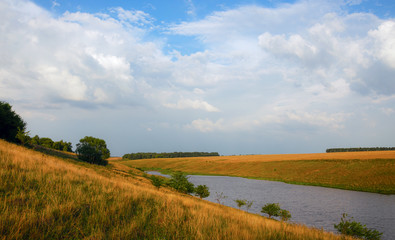 sunset over the river