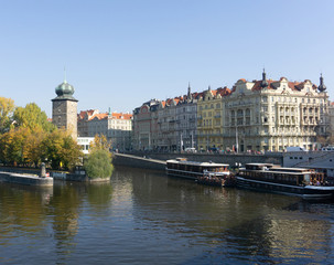 Fototapeta premium Beautiful river view. Czech. Prague. Landscape.