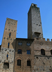 Fototapeta na wymiar The central Duomo Square of San Gimignano, Tuscany, Italy