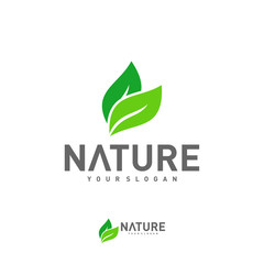 Leaf logo design vector template, Nature logo design concept, illustration, Icon symbol