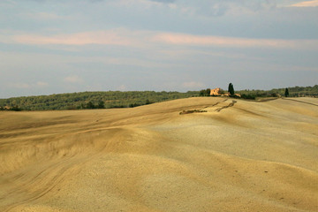 Fototapeta na wymiar Typical landscape of the Val d’Orcia, Tuscany, Italy