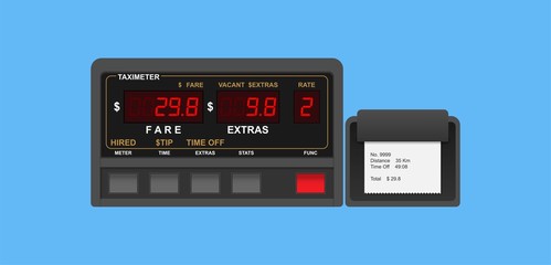 taxi meter with thermal printer