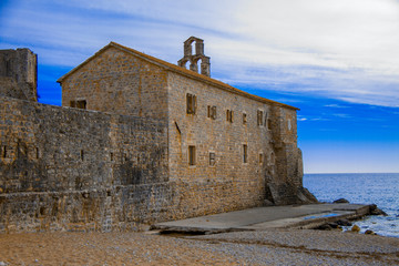 Budva Castle. Old Church by the Sea
