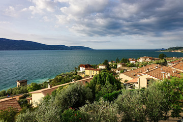Fototapeta na wymiar Beautiful landscape of Gargnano small town on Garda Lake Italy
