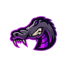 E-sports team logo template with crocodile vector illustration