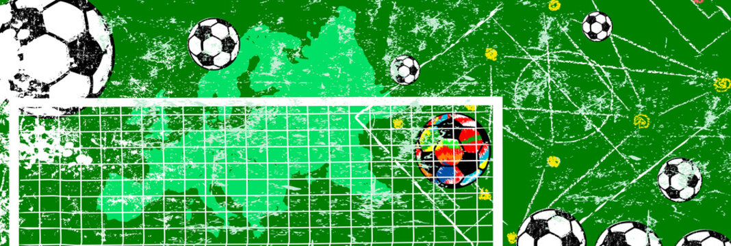 grunge soccer o. football design template, vector with free copy space