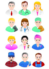 Job icons vector set