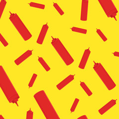Vector pattern background ketchup bottle