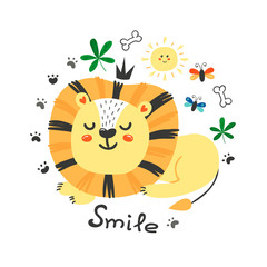 Cute poster with lion.