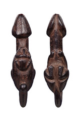 Amulets, amulets, sacred amulets of Thailand, behind the white backdrop