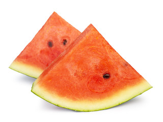 Ripe and juicy watermelons on white background. (clipping path)