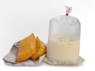 soy milk and pa-tongko.  (This has clipping path)