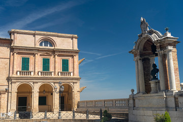 Naklejka premium Square of Treia, Marches, Italy