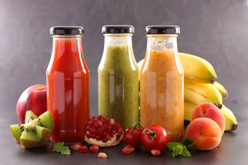 fruit juice in bottle- healthy smoothie