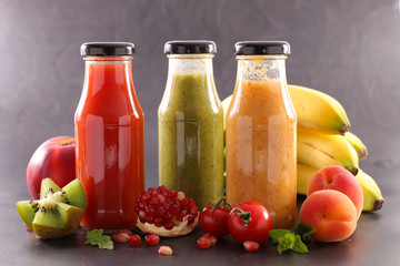 fruit juice in bottle- healthy smoothie