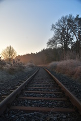 Fototapeta premium an den Gleisen