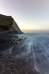 Sunset in Sakoneta beach in the Basque Country (Spain)
