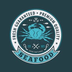 Seafood design concept with King Crab. Vector illustration