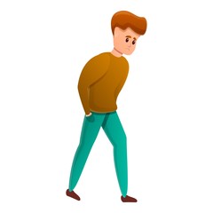 Fototapeta premium Sad fired student icon. Cartoon of sad fired student vector icon for web design isolated on white background