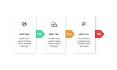 Infographic. Vector Infographic design template with icons and 3 numbers options or steps. Can be used for process diagram, presentations, workflow layout, banner, flow chart, info graph.