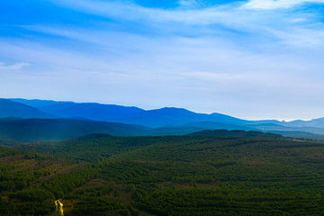 Obraz premium Beautiful natural landscape. Summer, spring morning time in high mountain.