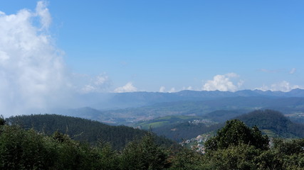 landscape with mountains and clouds