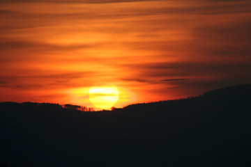 sunset in the mountains