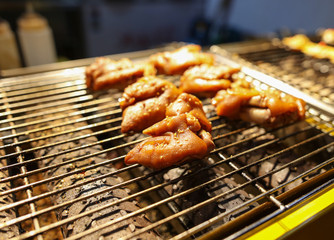 Fried chicken cooked according to a special recipe.