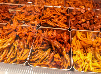 Fried chicken cooked according to a special recipe.