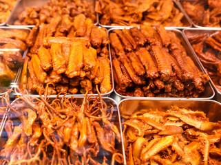 Fried chicken cooked according to a special recipe.