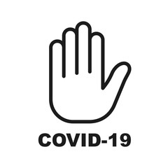Stop hand of coronavirus sign. No covid-19 sign