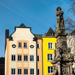 Fototapeta premium Cologne Koln Köln, Germany: Old Market with Jan-Von-Werth Monument
