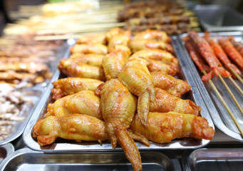 Fried chicken cooked according to a special recipe.
