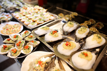 Sea oysters cooked according to a special recipe.