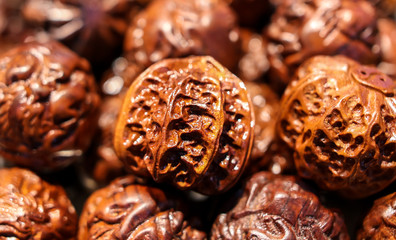 Walnuts on a counter in a shopping center