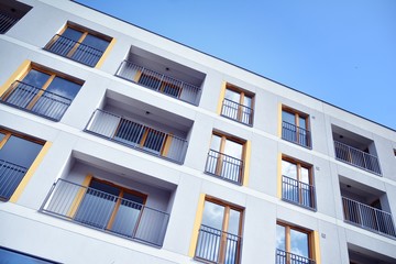 Modern European residential apartment buildings quarter. 