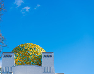 VIENNA, AUSTRIA -  MARCH 08, 2018. A view of the Viennese Secession Building focusing on the dome. Vienna, Austria.