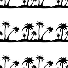 Palm trees. Seamless pattern. Vector illustration.